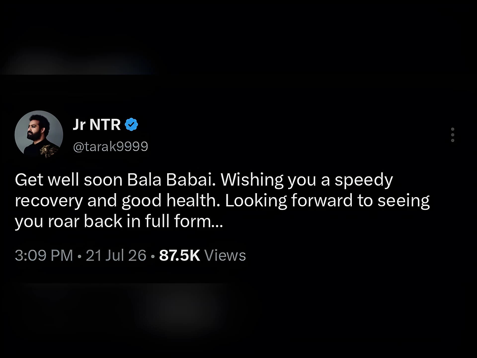 బాల బాబాయ్ త్వరగా కోలుకో: Jr NTR