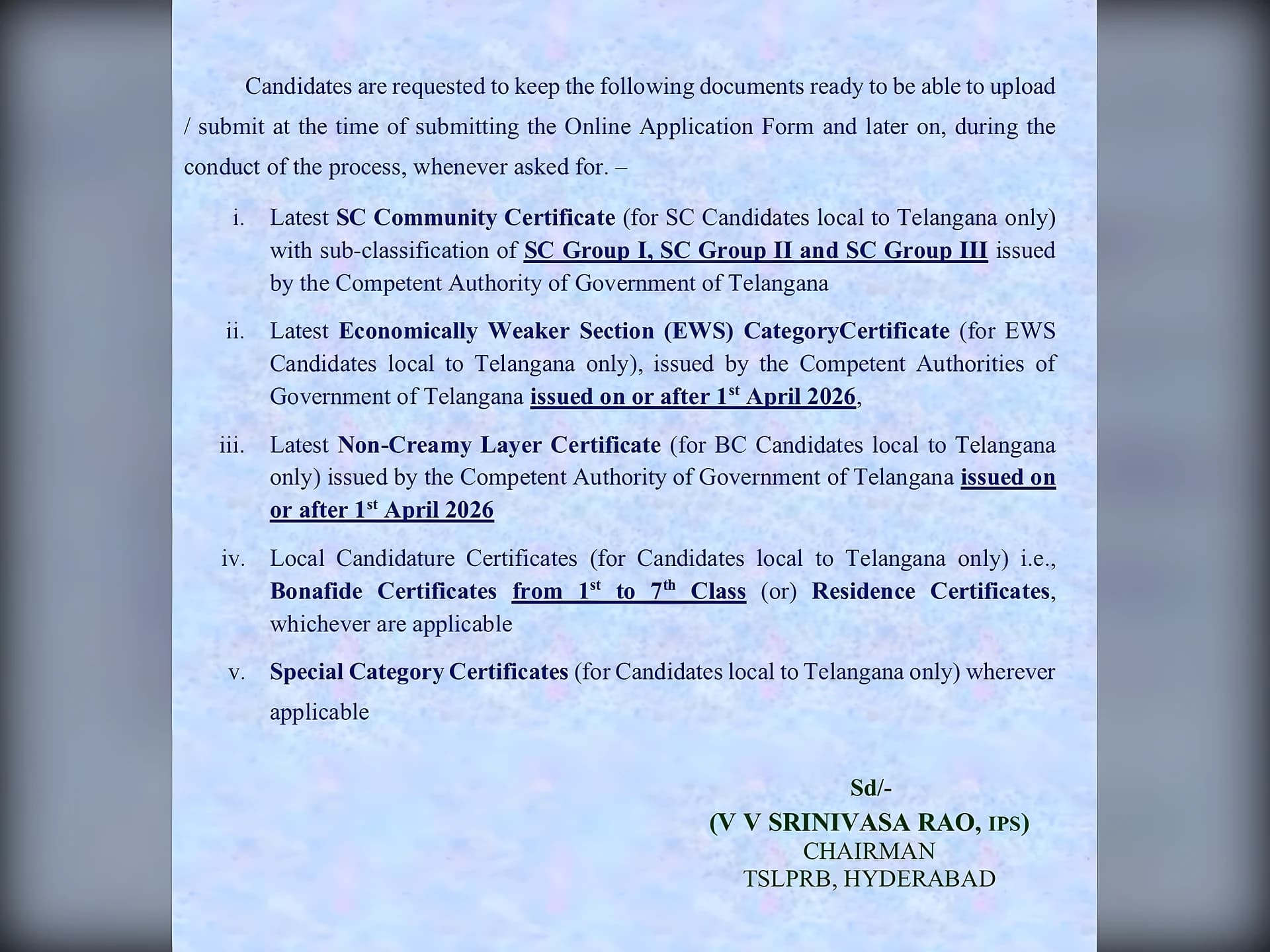 తెలంగాణలో 7,437 పోలీస్ ఉద్యోగాలకు నోటిఫికేషన్ !