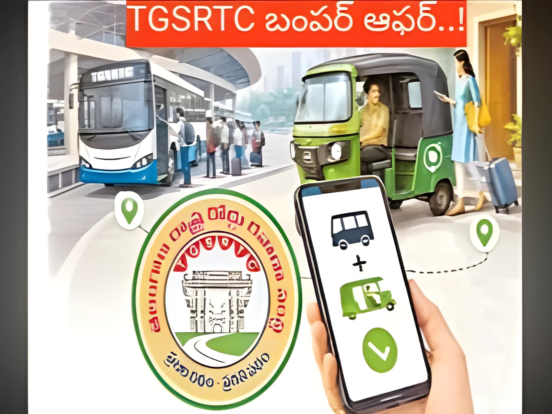బస్సు టికెట్ తో పాటే 'ఆటో రైడ్' బుకింగ్..
