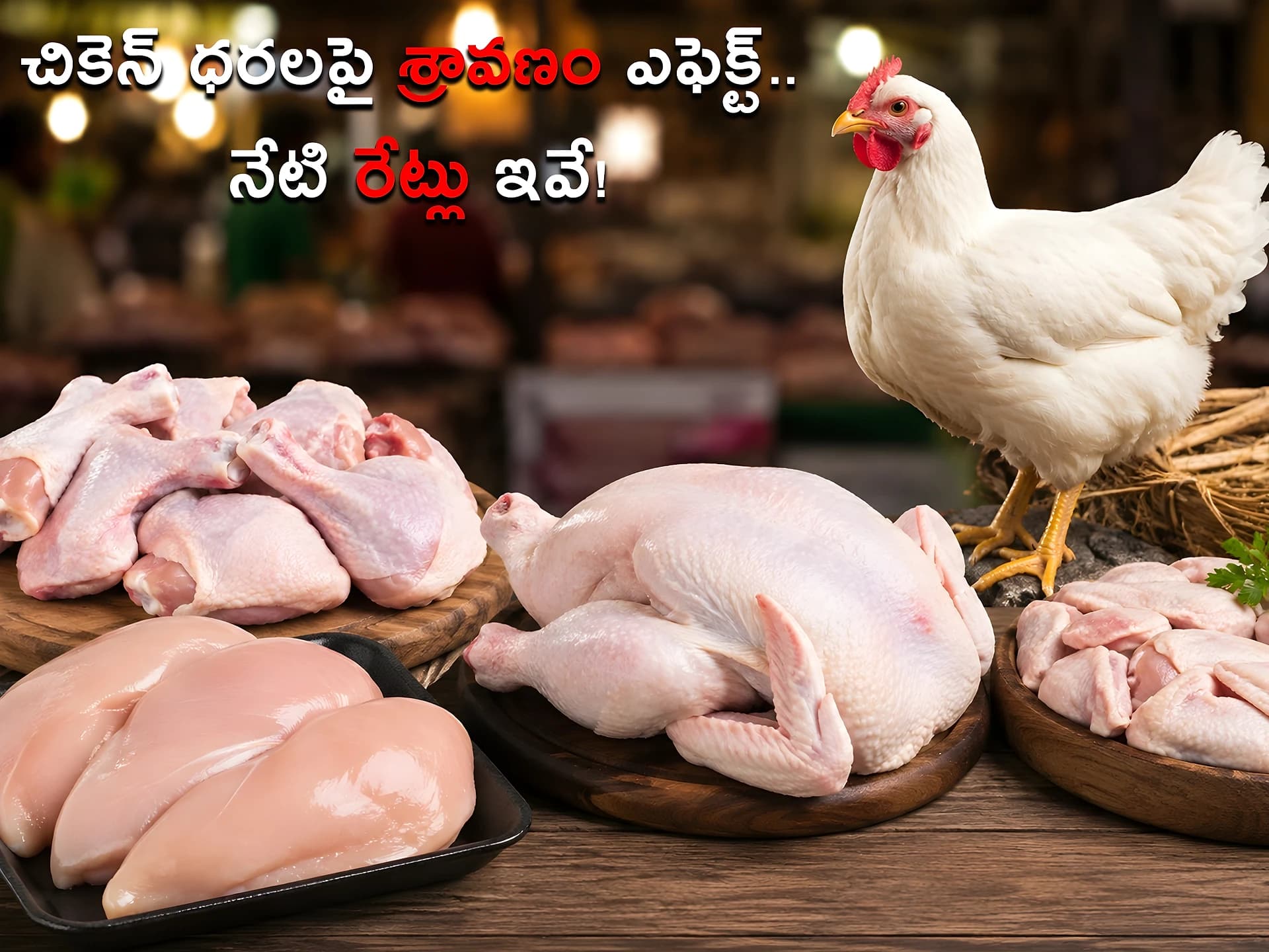 చికెన్ ధరలపై శ్రావణం ఎఫెక్ట్.. నేటి రేట్లు ఇవే!