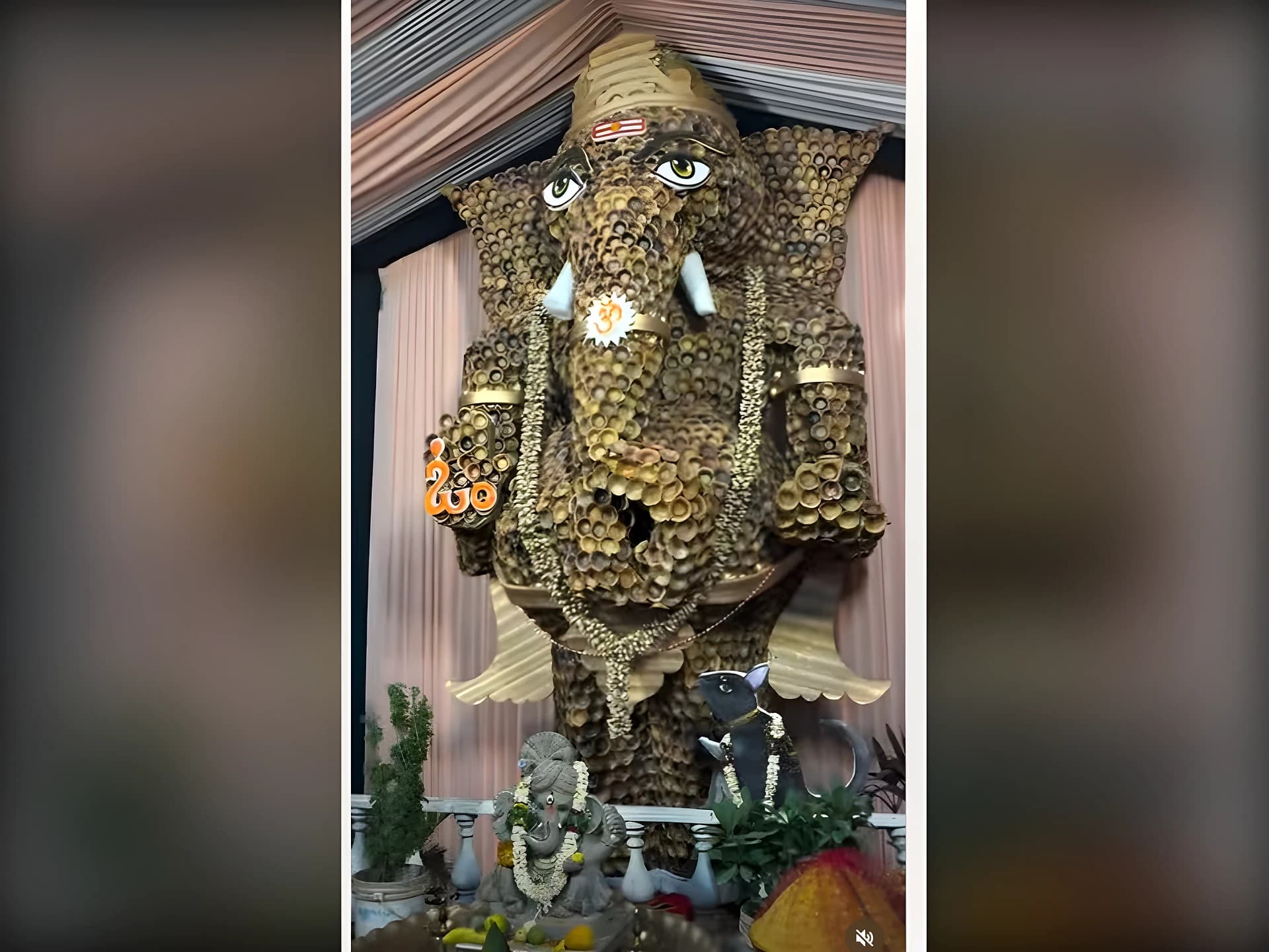 మోదుగు ఆకులతో 15 అడుగుల వినాయకుడు