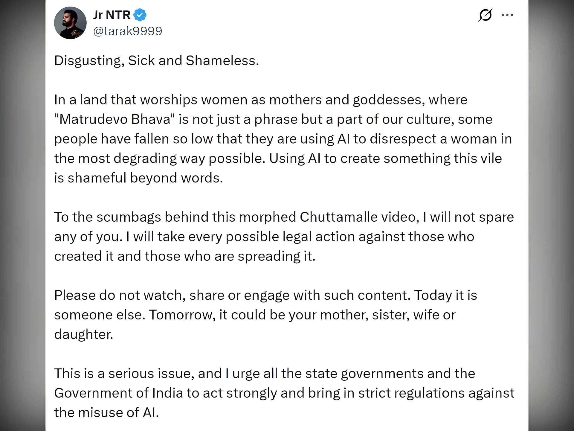 ‘చుట్టమల్లే’ Morphed వీడియోపై NTR ఫైర్!
