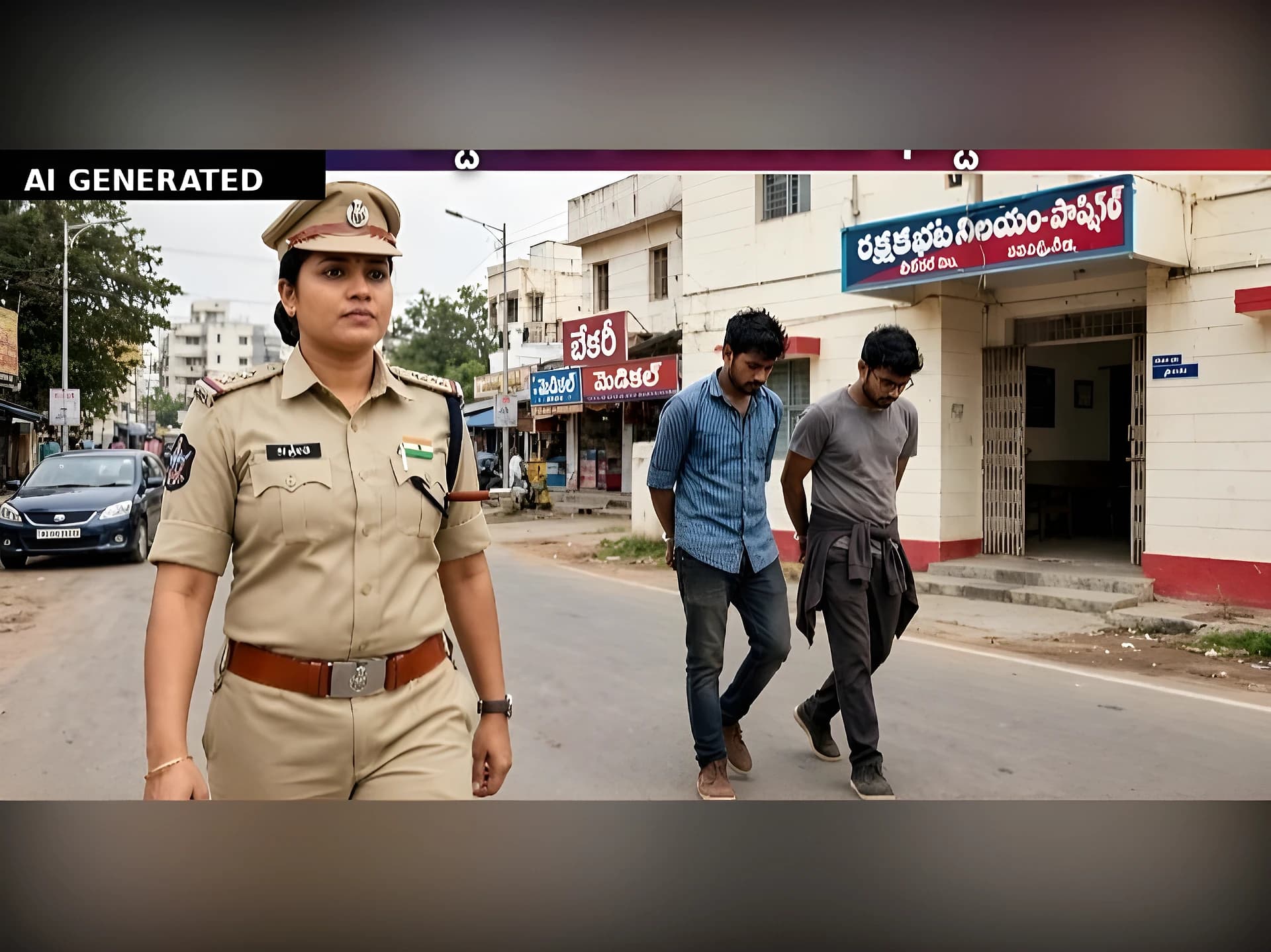 కారు వెంబడించి వీడియో..మహిళా ఎస్సై వదల్లేదు