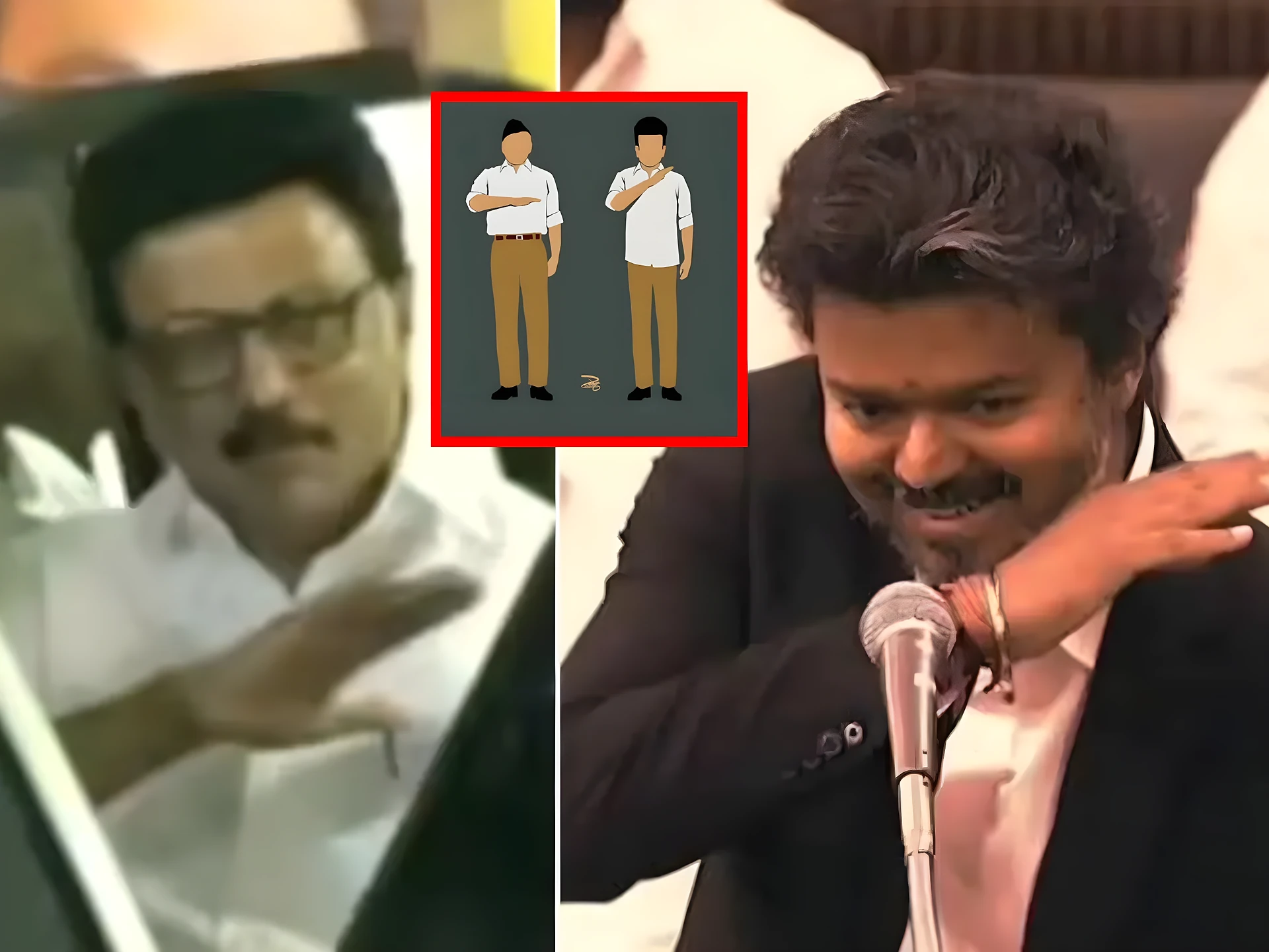 విజయ్ హ్యాండ్ జెస్చర్పై రచ్చ.. RSSతో లింక్ పెట్టిన DMK!