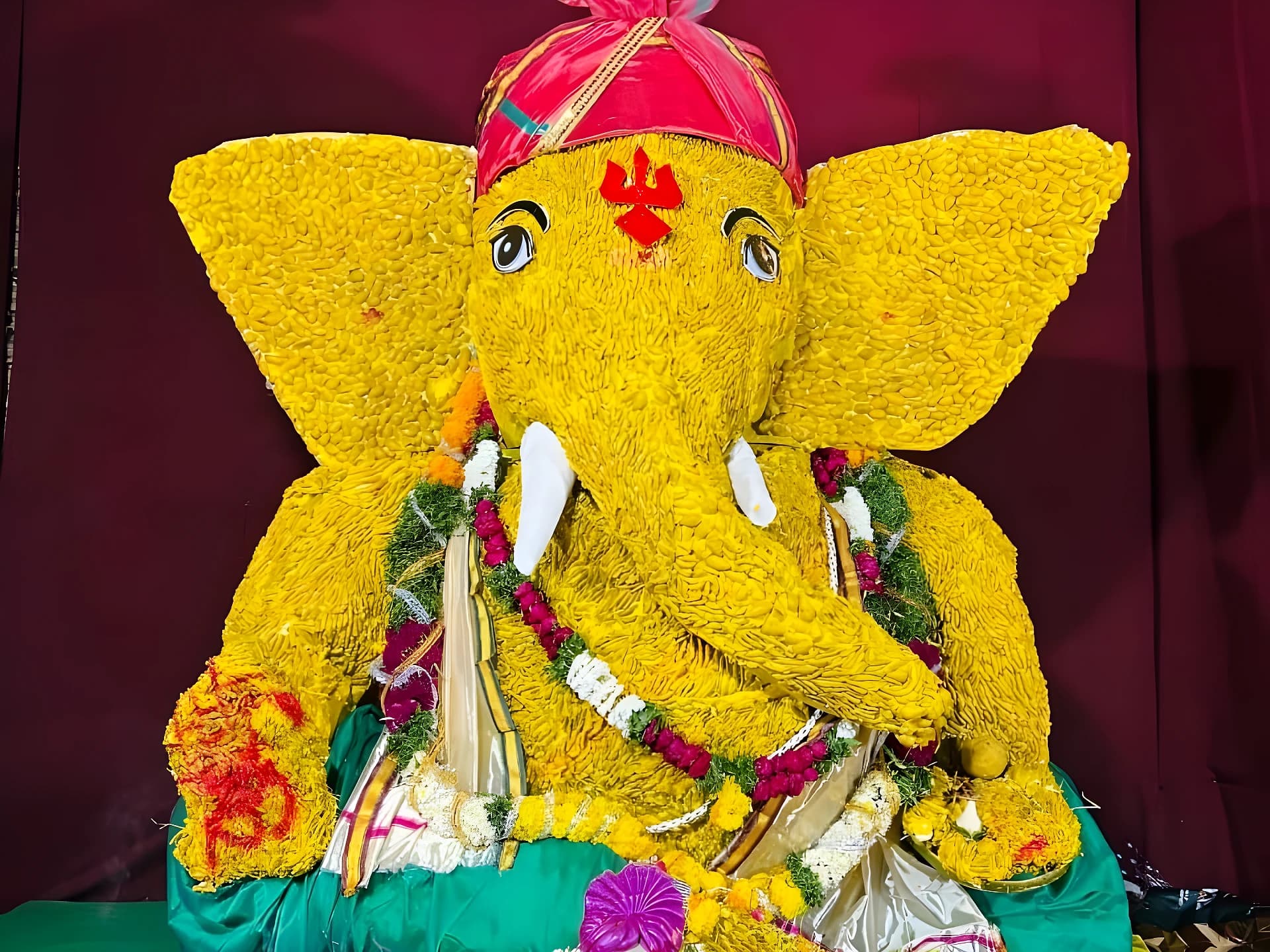 పసుపు కొమ్ములతో పర్యావరణ గణపతి