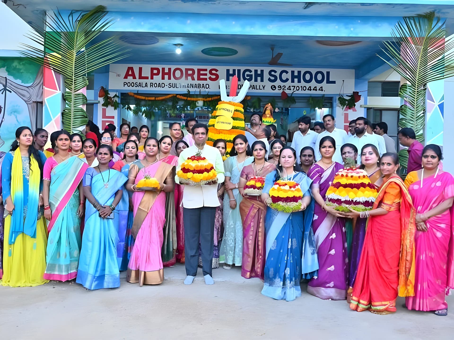 ఆల్ఫోర్స్ హైస్కూల్లో బతుకమ్మ వేడుకలను
