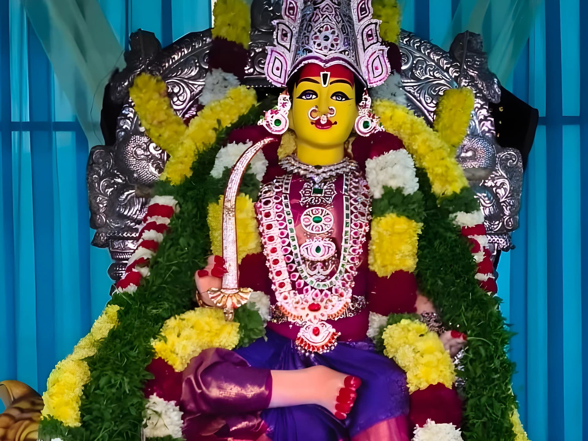 కాత్యాయని రూపంలో దర్శనమిచ్చిన సరస్వతి అమ్మవారు