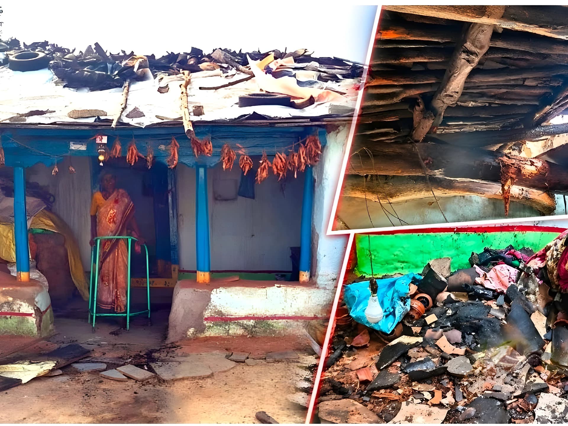 కరెంట్ వైర్లతో ప్రమాదం.. ఇల్లు మొత్తం దగ్ధం
